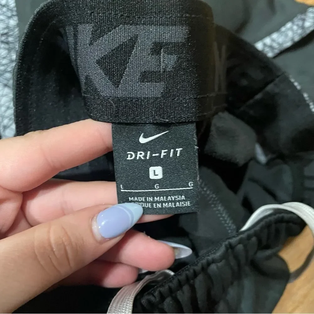Nike Dri-Fit Black Patterned Straight Leg Sweatpants